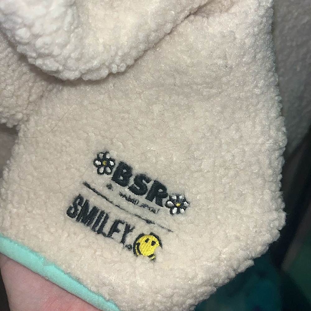 BSR by samii ryan x smiley sherpa zip sweatshirt jacket - Picture 2 of 3